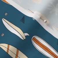 surfboard fabric // surf tropical summer design - blue and orange