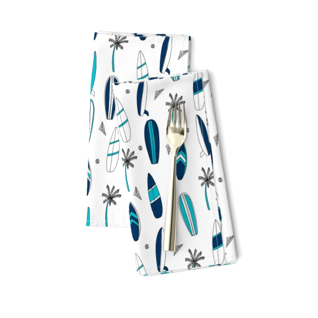 surfboard fabric // surf tropical summer design - navy and white