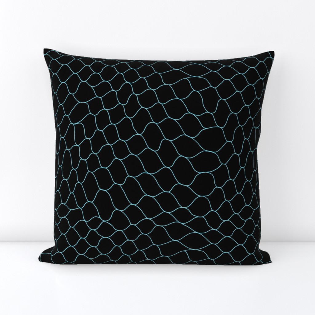 Fishnet by Minikuosi (Grid, Net, Web, Hockey Goal, Football Goal) Mint and Black Large Scale