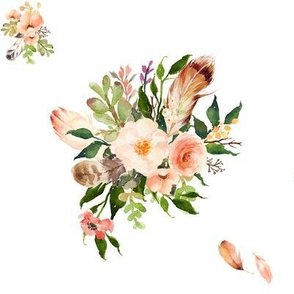 8" Peach Headdress Florals