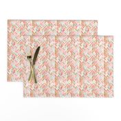 coral mint gold herringbone small scale