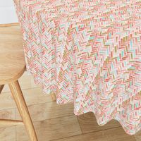 coral mint gold herringbone small scale