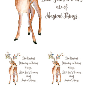 42"x72" Sweet Friends Deer with Stardust Quote / 2 - 18" Pillows