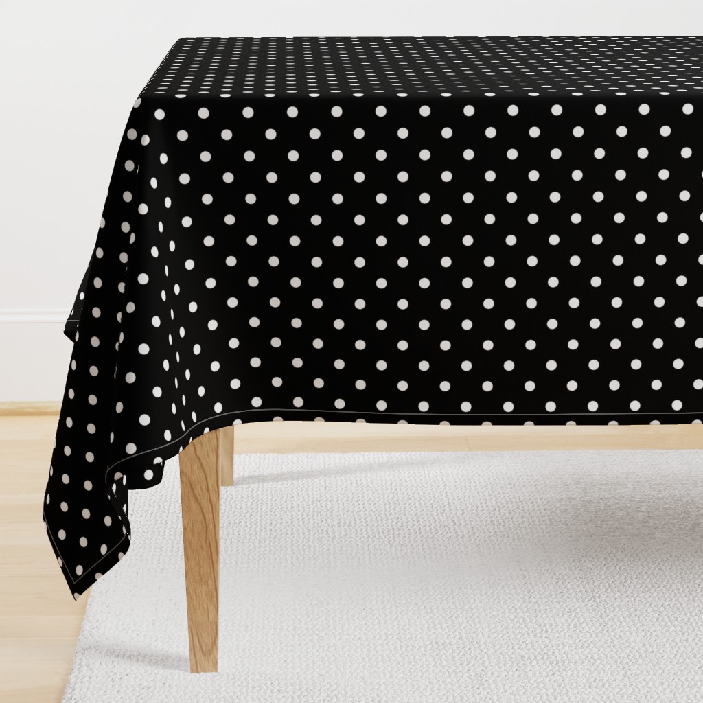 Licorice Black and White Polka Dots