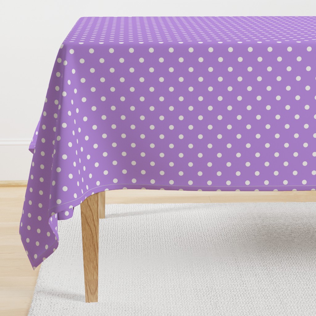 Lilac and White Polka Dots