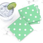 Mint Green and White Polka Dots