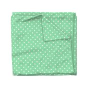 Mint Green and White Polka Dots