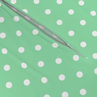 Mint Green and White Polka Dots