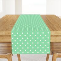 Mint Green and White Polka Dots