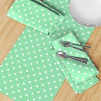 Mint Green and White Polka Dots