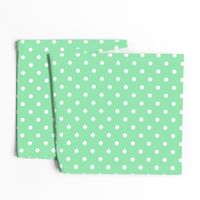 Mint Green and White Polka Dots