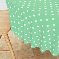 Mint Green and White Polka Dots