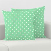 Mint Green and White Polka Dots