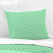 Mint Green and White Polka Dots