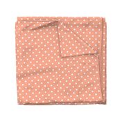 Peach and White Polka Dots