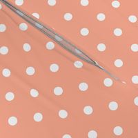 Peach and White Polka Dots