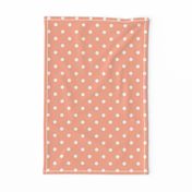 Peach and White Polka Dots