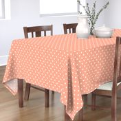 Peach and White Polka Dots