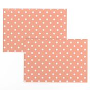 Peach and White Polka Dots