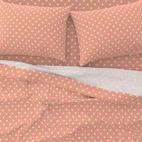 Peach and White Polka Dots