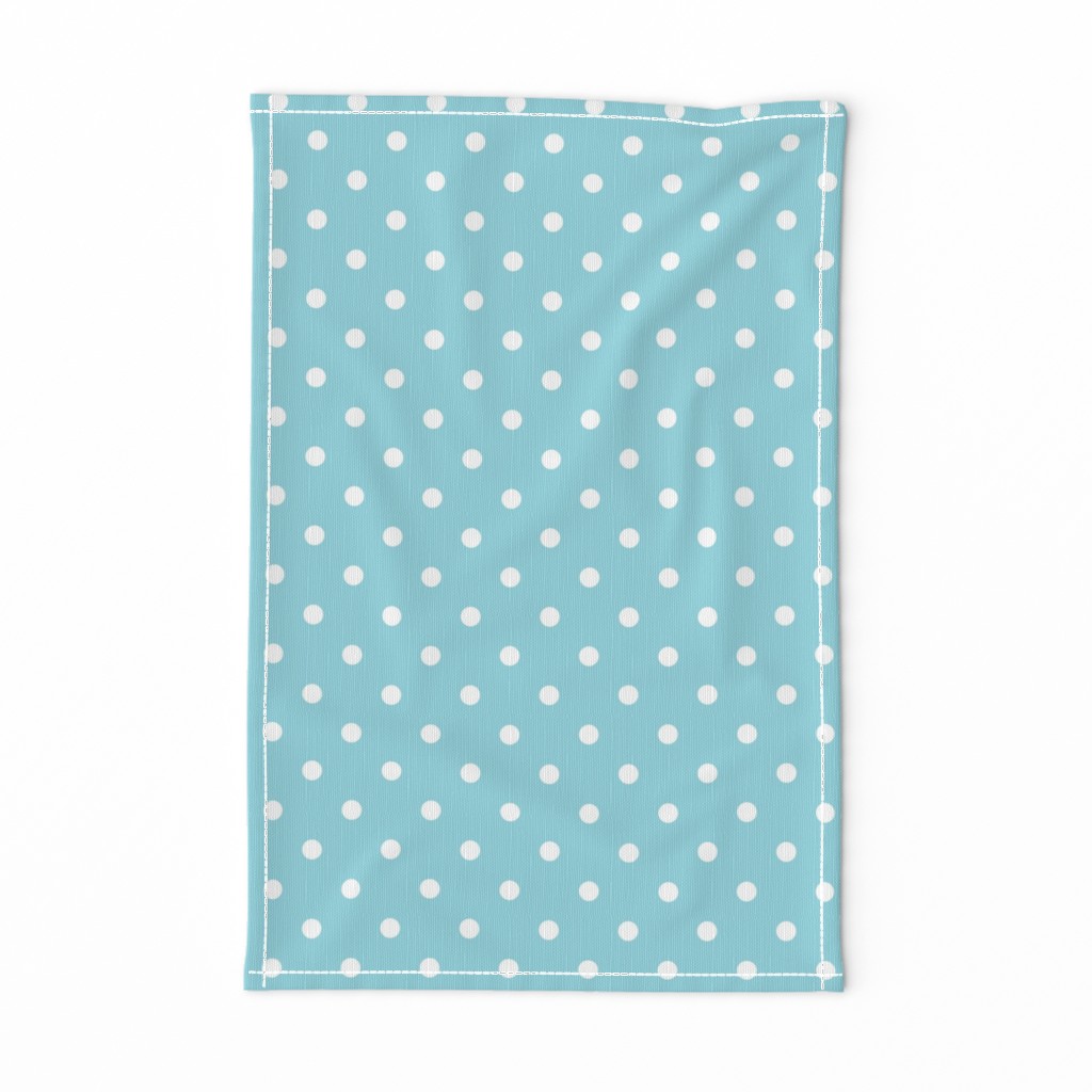 Sky Blue and White Polka Dots