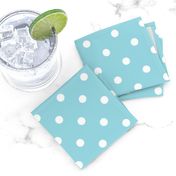 Sky Blue and White Polka Dots