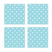 Sky Blue and White Polka Dots