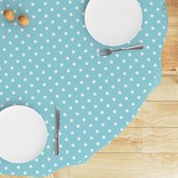 Sky Blue and White Polka Dots