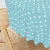 Sky Blue and White Polka Dots