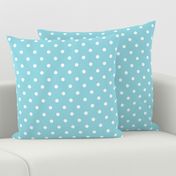 Sky Blue and White Polka Dots