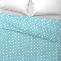 Sky Blue and White Polka Dots