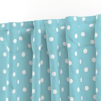 Sky Blue and White Polka Dots