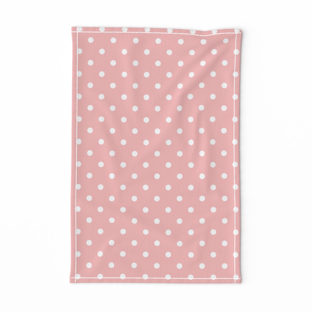 Powder Pink and White Polka Dots