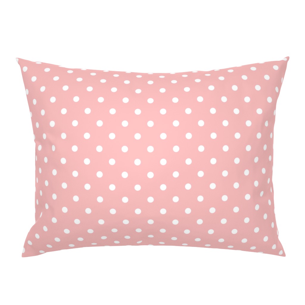 Powder Pink and White Polka Dots