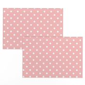 Powder Pink and White Polka Dots