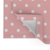 Powder Pink and White Polka Dots