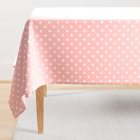 Powder Pink and White Polka Dots