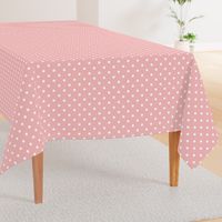 Powder Pink and White Polka Dots