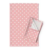 Powder Pink and White Polka Dots