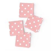 Powder Pink and White Polka Dots