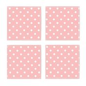 Powder Pink and White Polka Dots