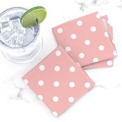 Powder Pink and White Polka Dots