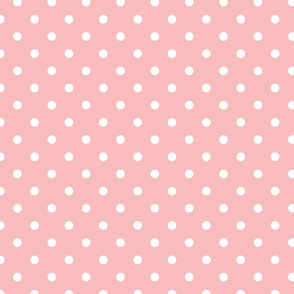 Powder Pink and White Polka Dots