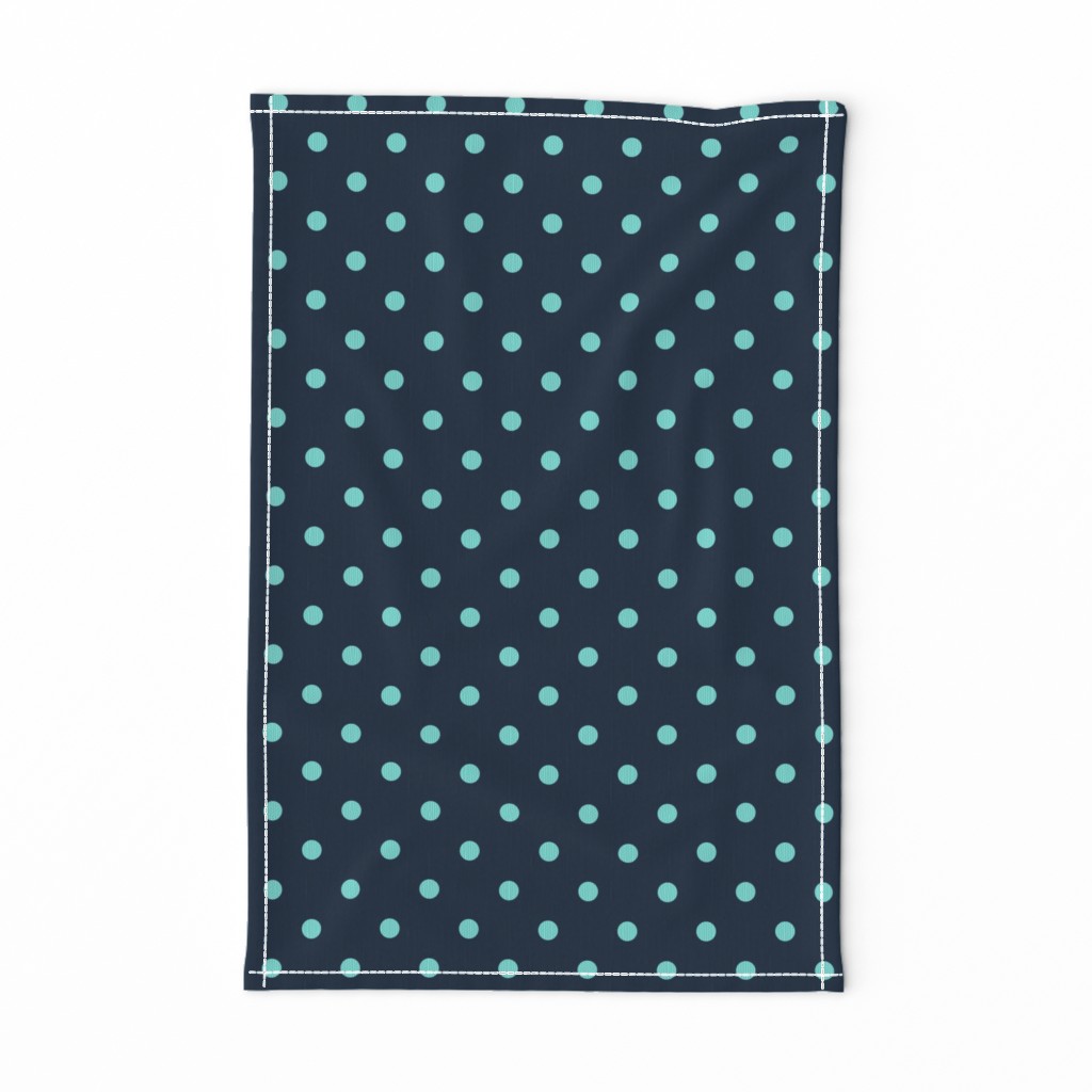 Navy and Turquoise Polka Dots