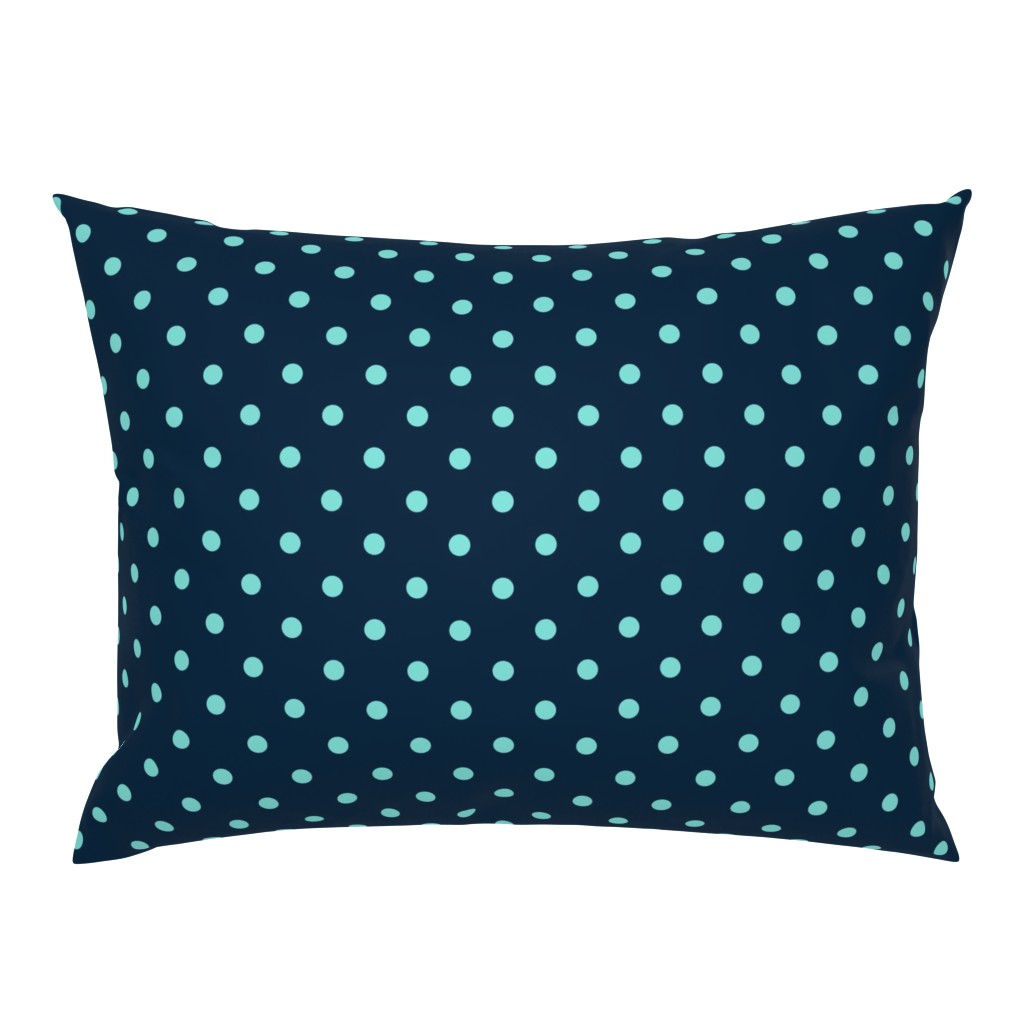 Navy and Turquoise Polka Dots