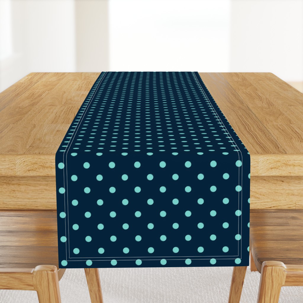 Navy and Turquoise Polka Dots