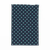 Navy and Turquoise Polka Dots