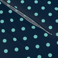 Navy and Turquoise Polka Dots