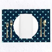 Navy and Turquoise Polka Dots