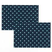 Navy and Turquoise Polka Dots